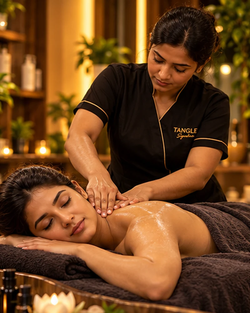Illustrative photograph of relaxation care at a premium salon