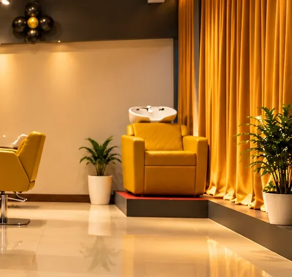 Warm gold salon wash chair